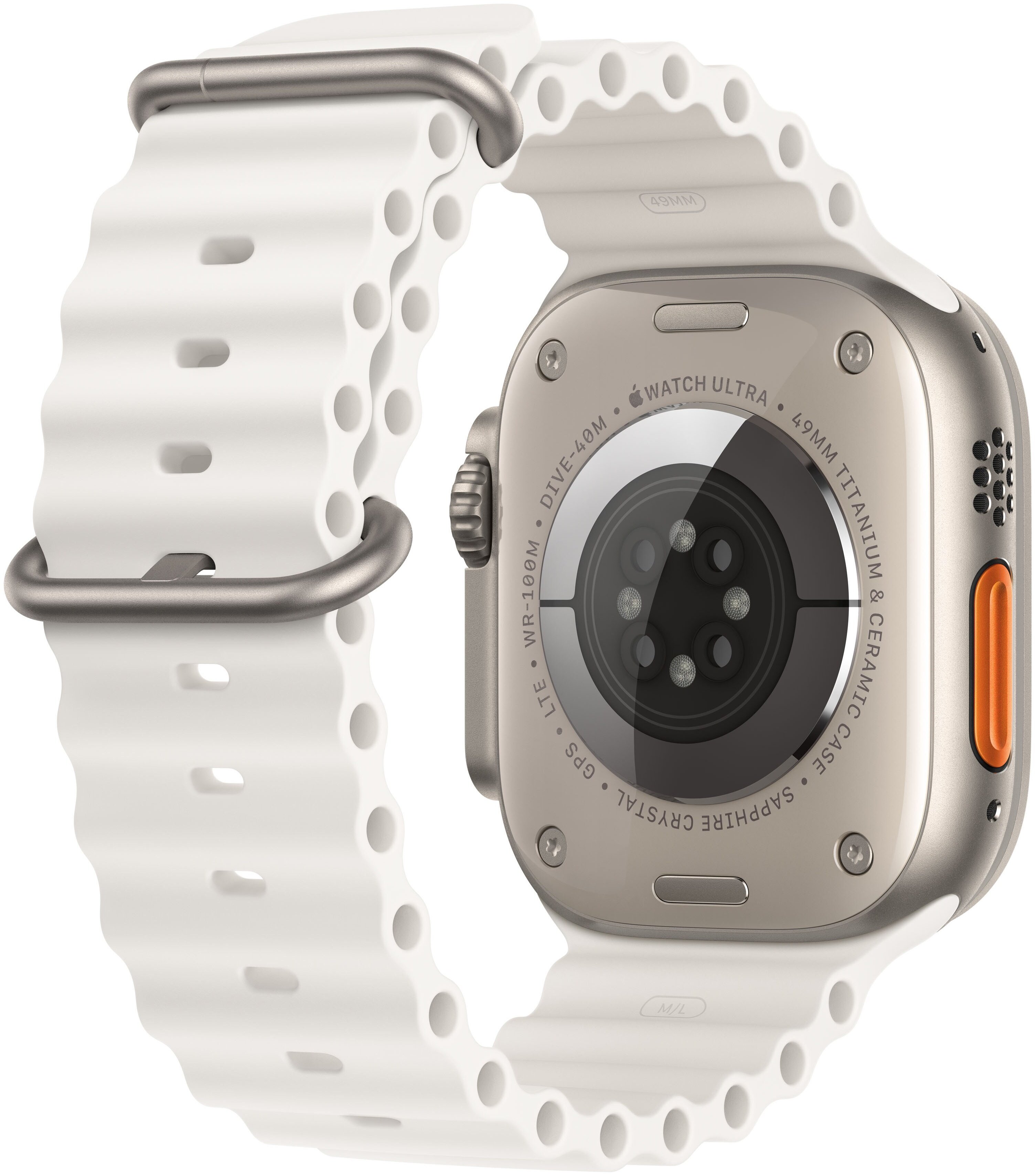 Смарт-часы Apple Watch Ultra 49mm титан с белым Ocean ремешком