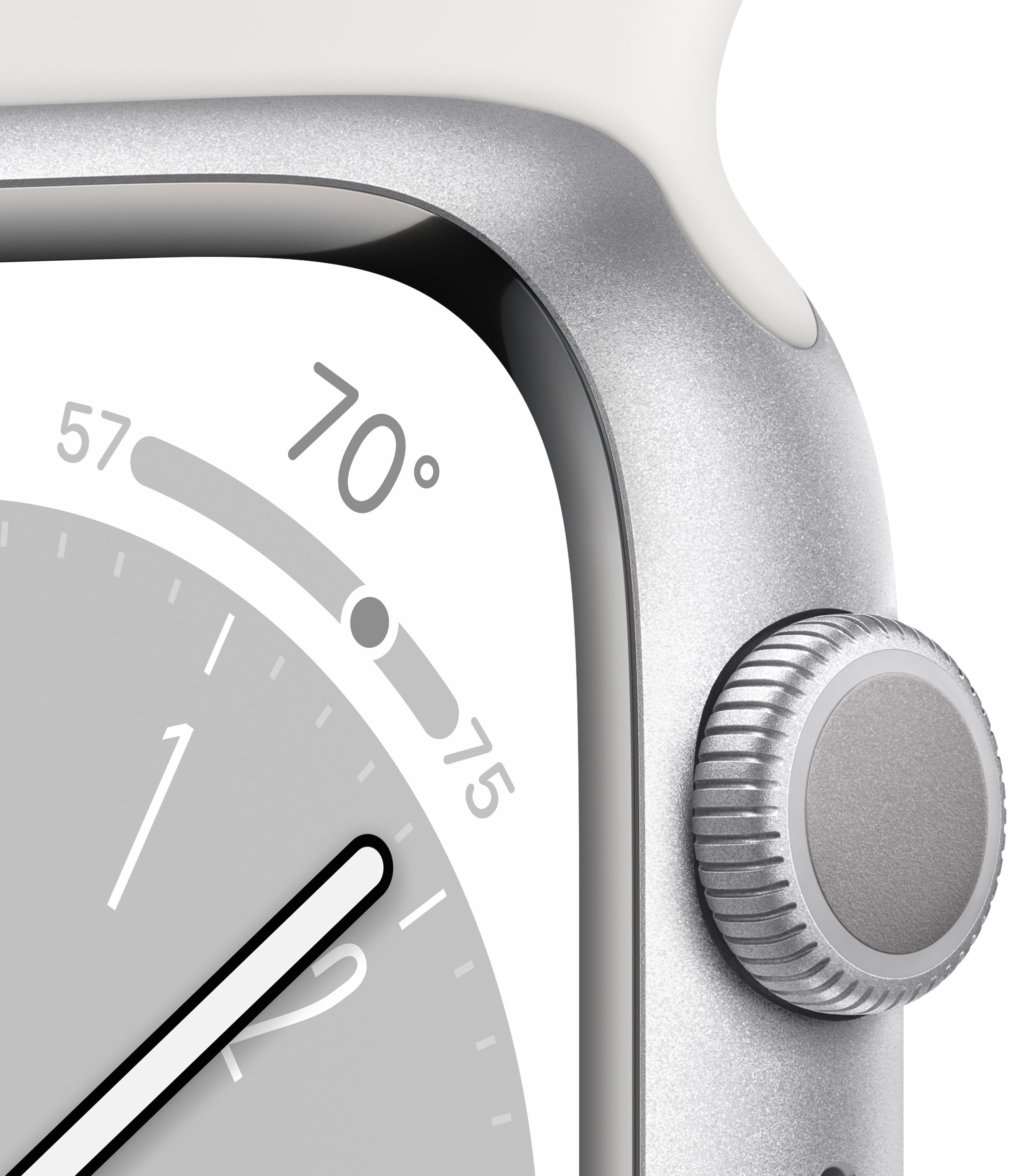 Смарт-часы Apple Watch Series 8 41mm серебристый с белым ремешком