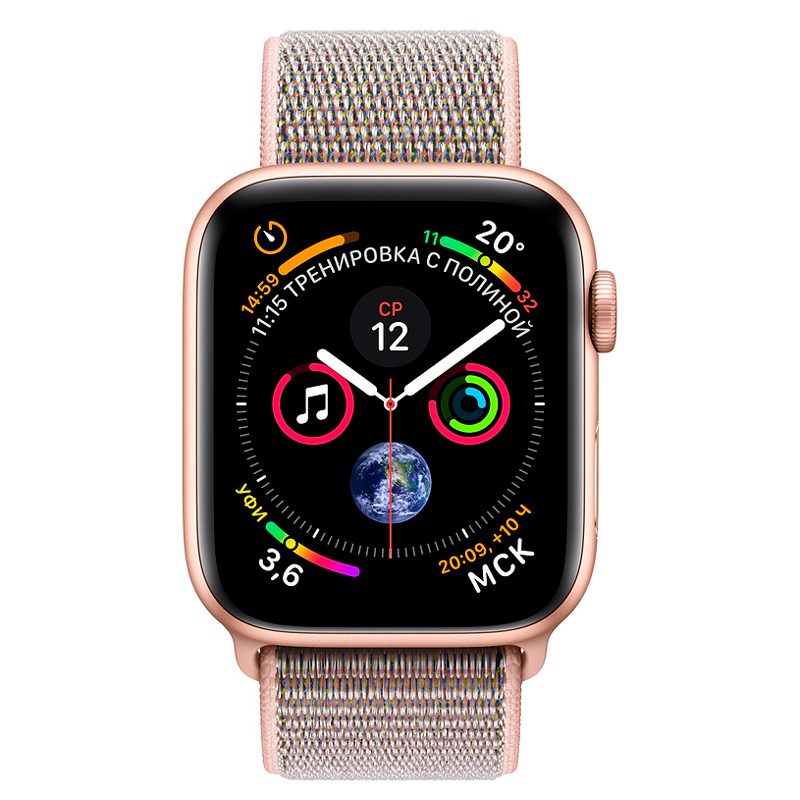 Смарт-часы Apple Watch Series 4 40mm золотистый с розовым ремешком 