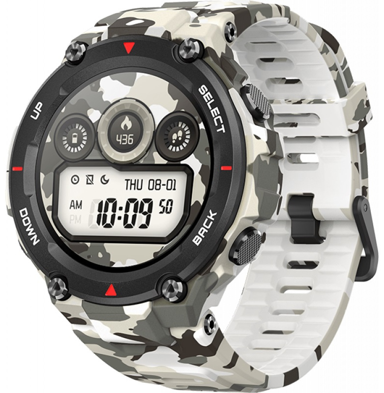 Смарт-часы Amazfit T-Rex камуфляж с камуфляжным ремешком