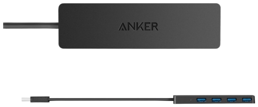 USB-концентратор ANKER 4-Port USB 3.0 Ultra Slim Data Hub черный A7516016