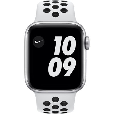 Смарт-часы Apple Watch Series 6 Nike 40mm серебристый с белым ремешком