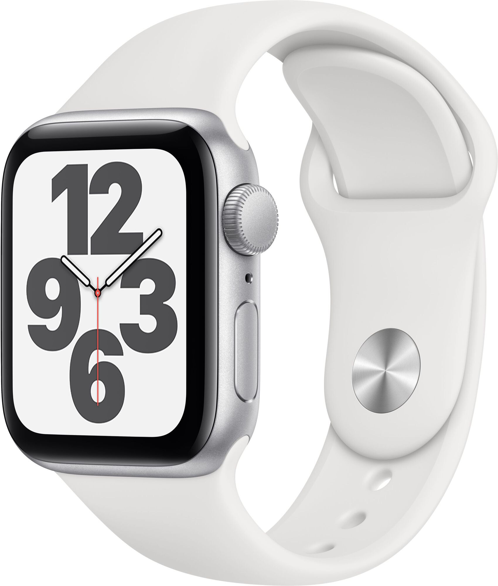 Смарт-часы Apple Watch SE 40mm серебристый с белым ремешком