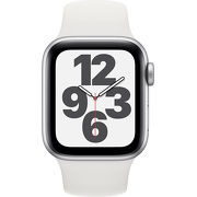 Смарт-часы Apple Watch SE 40mm серебристый с белым ремешком