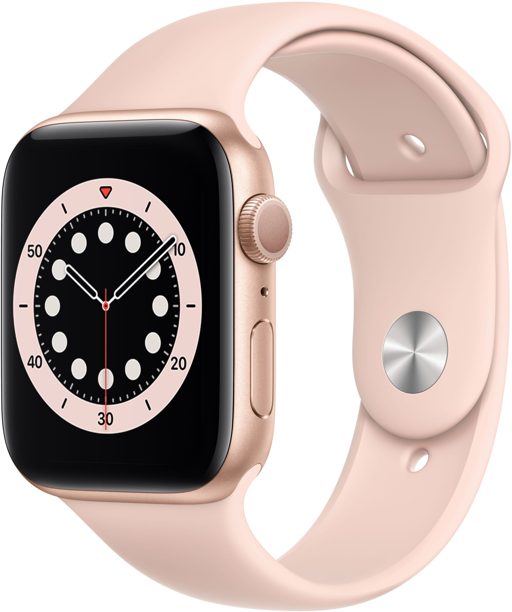 Смарт-часы Apple Watch Series 6 44mm золотистый с розовым ремешком