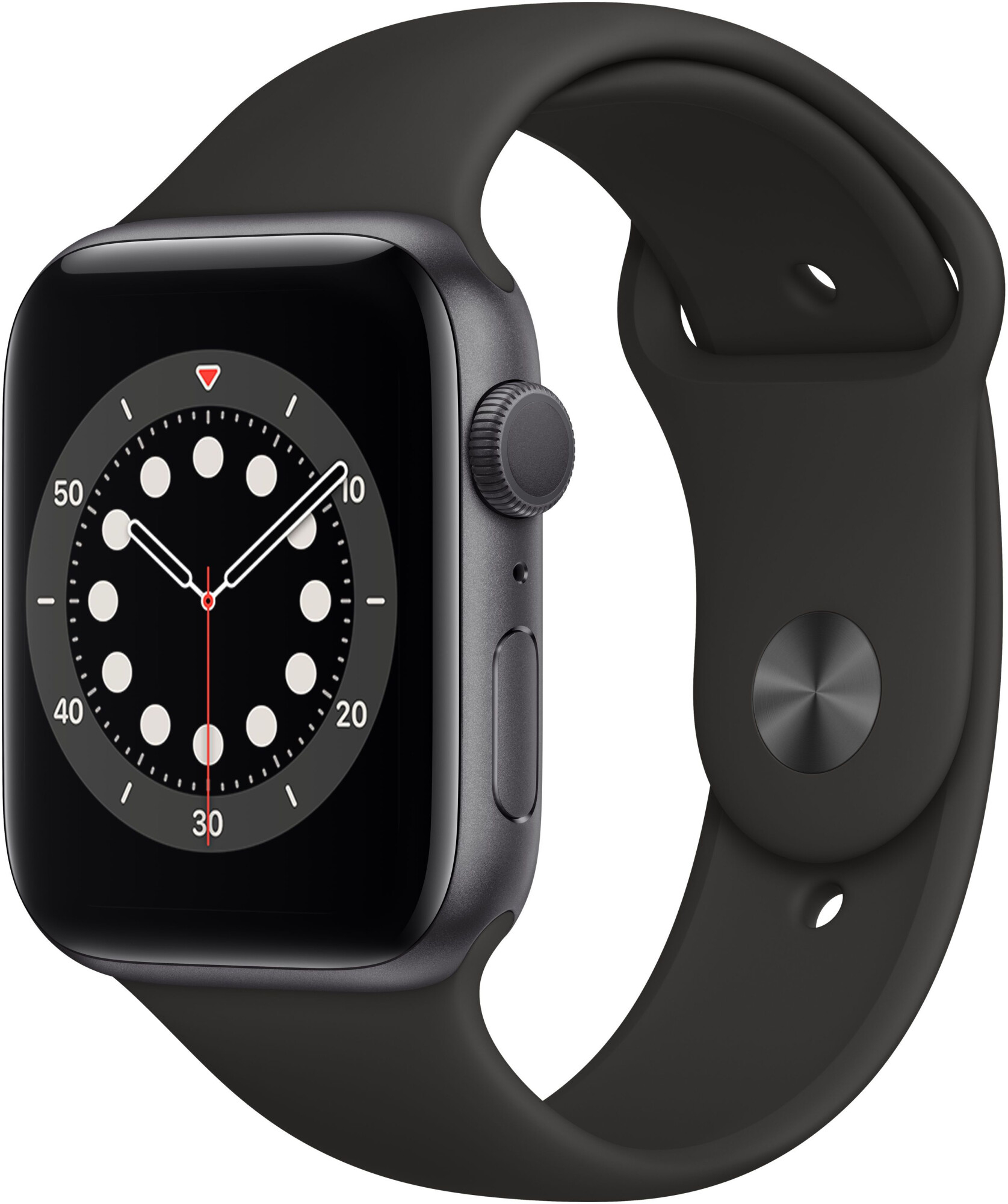 Смарт-часы Apple Watch Series 6 44mm серый с черным ремешком