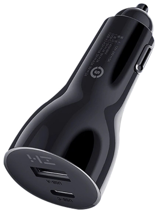 Автомобильная зарядка Xiaomi ZMI Metal Car Charger 45W Dual Port USB/Type-C (AP721) черный