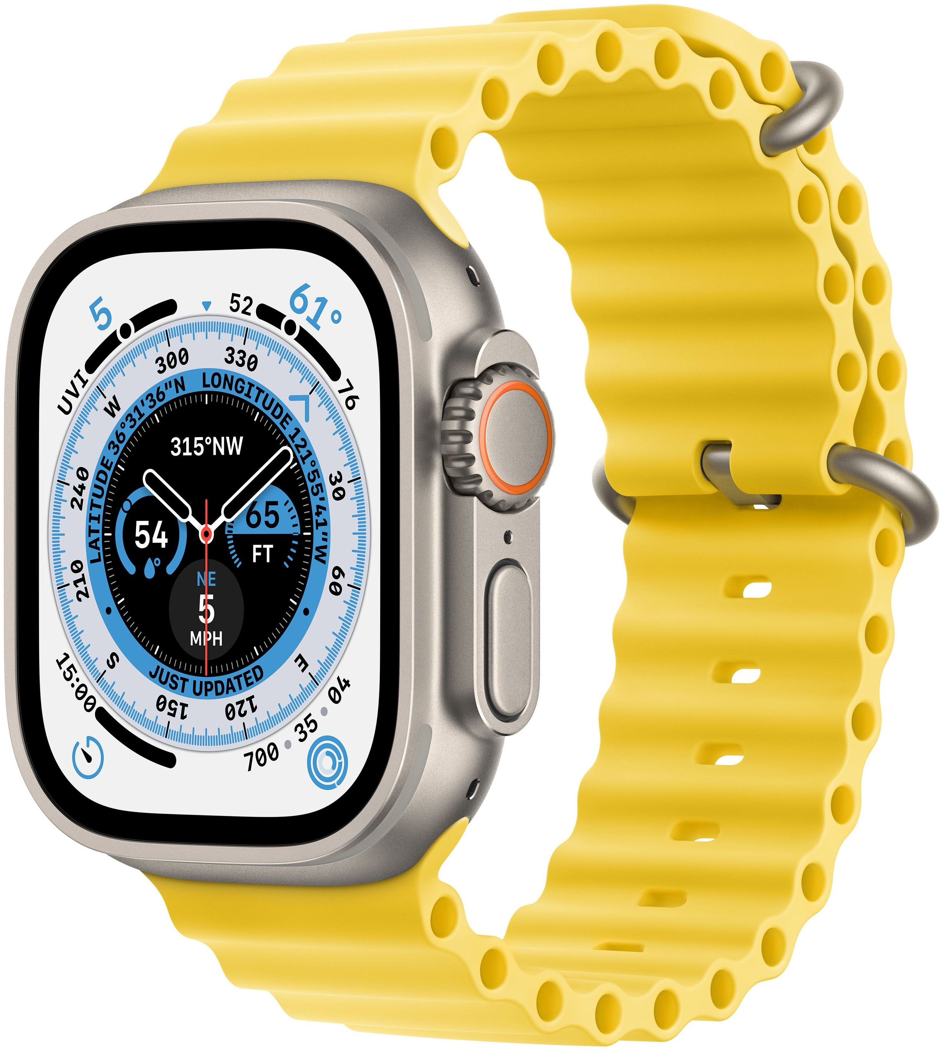 Смарт-часы Apple Watch Ultra 49mm титан с желтым Ocean ремешком