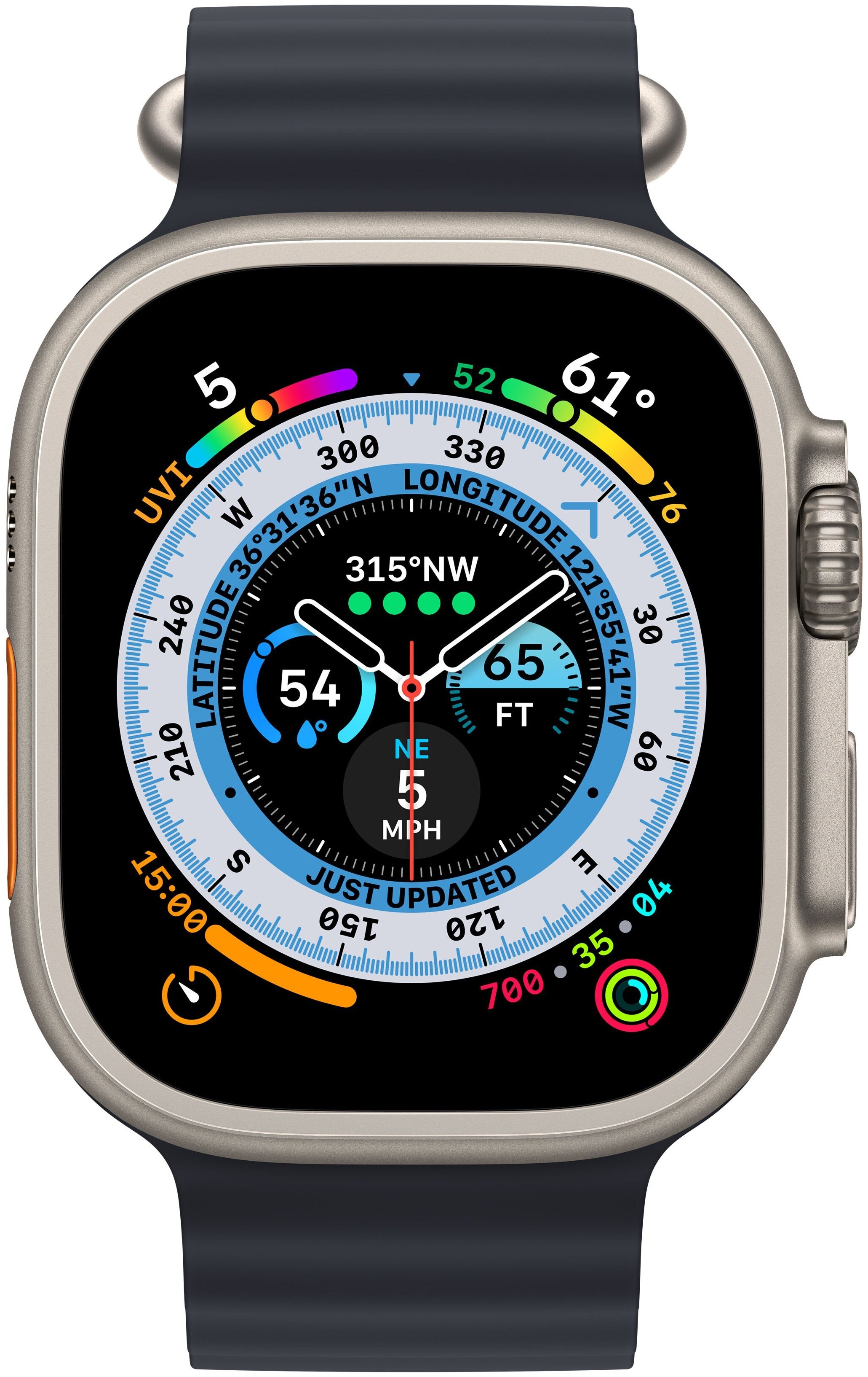Смарт-часы Apple Watch Ultra 49mm титан с черным Ocean ремешком