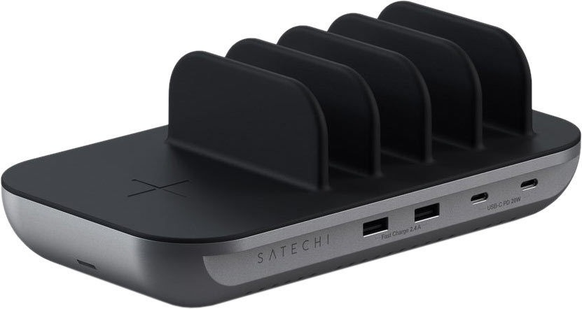 Беспроводное зарядное устройство Satechi Dock5 Multi-Device Charging Station серый