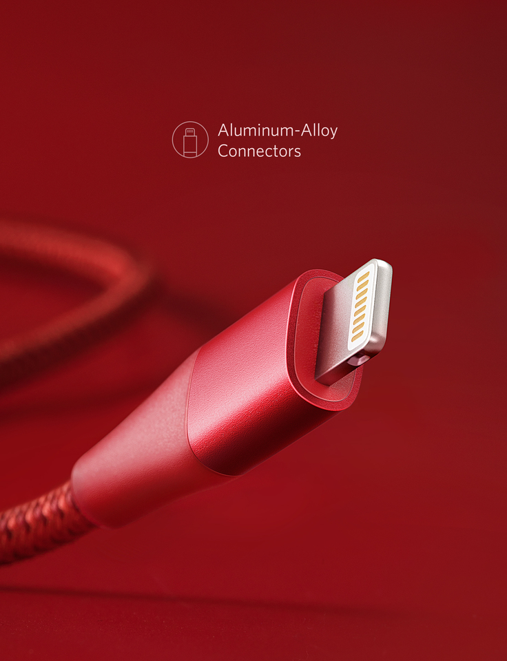Кабель Anker PowerLine+ II Lightning to USB 1.8m красный A8453H91
