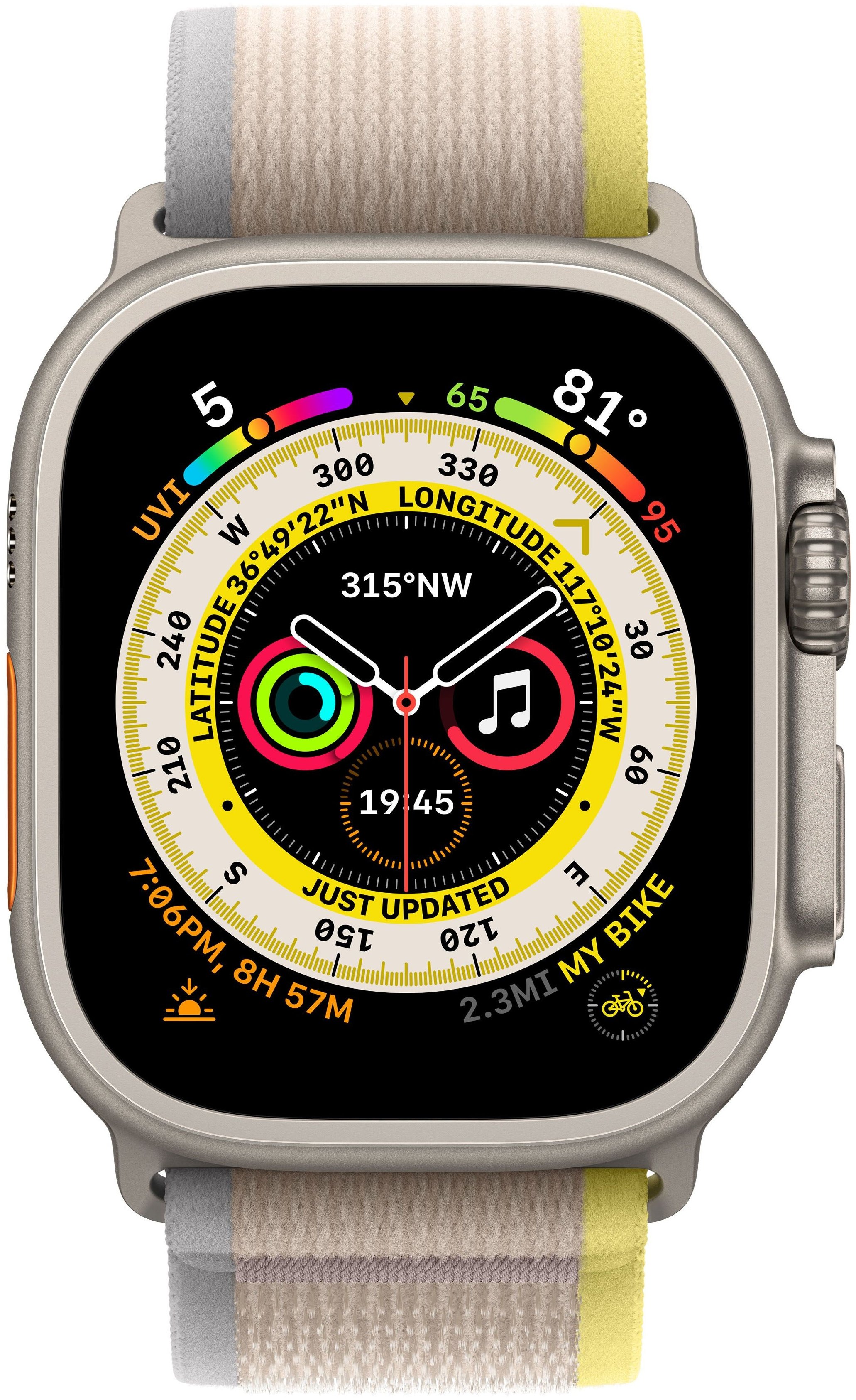Смарт-часы Apple Watch Ultra 49mm титан с желтым Trail ремешком