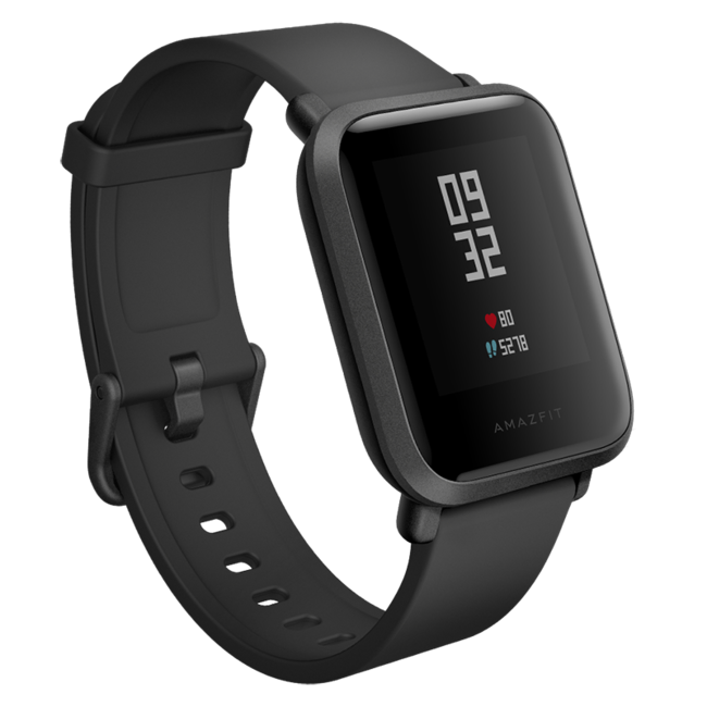 Смарт-часы Amazfit Bip черный с черным ремешком