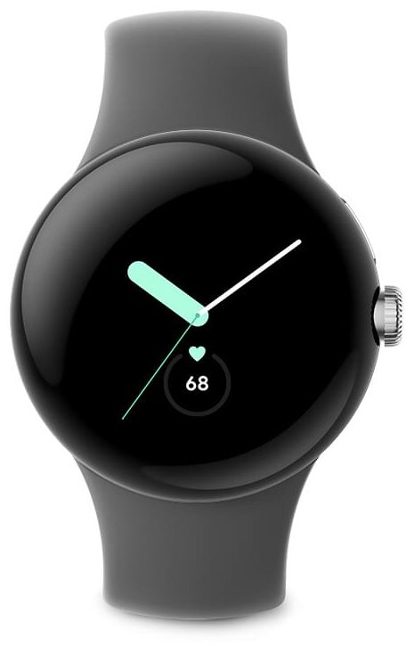 Смарт-часы Google Pixel Watch серебристый с темно-серым ремешком