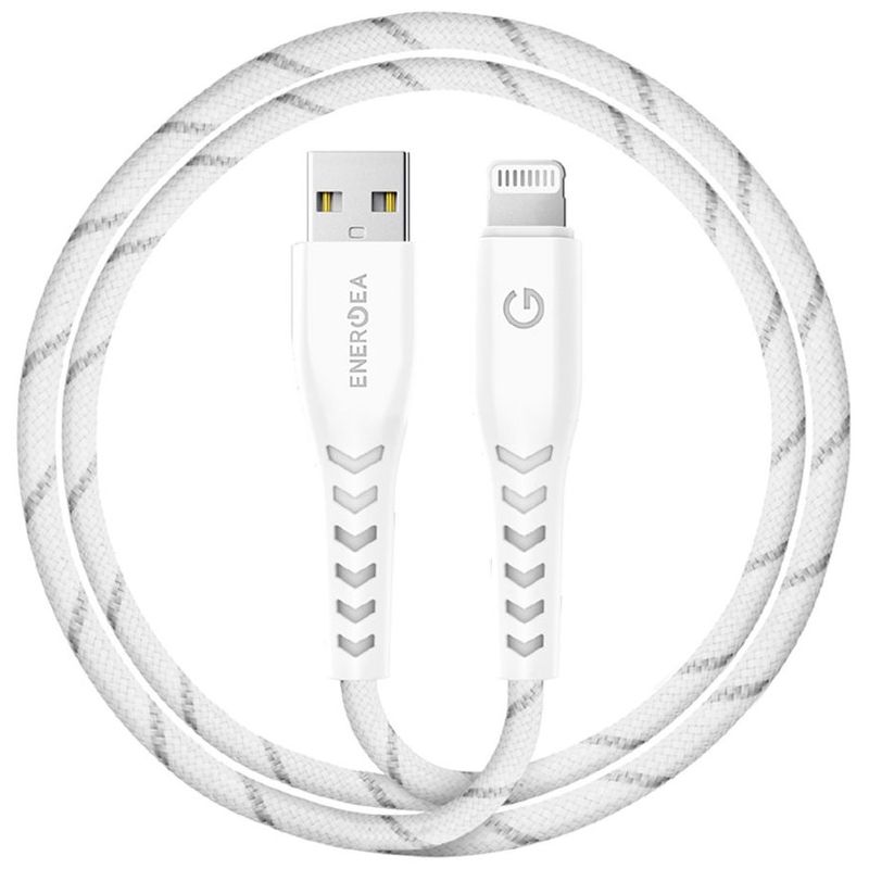 Кабель EnergEA NyloFlex Lightning to USB-A 1.5m MFI белый CBL-NF-WHT150