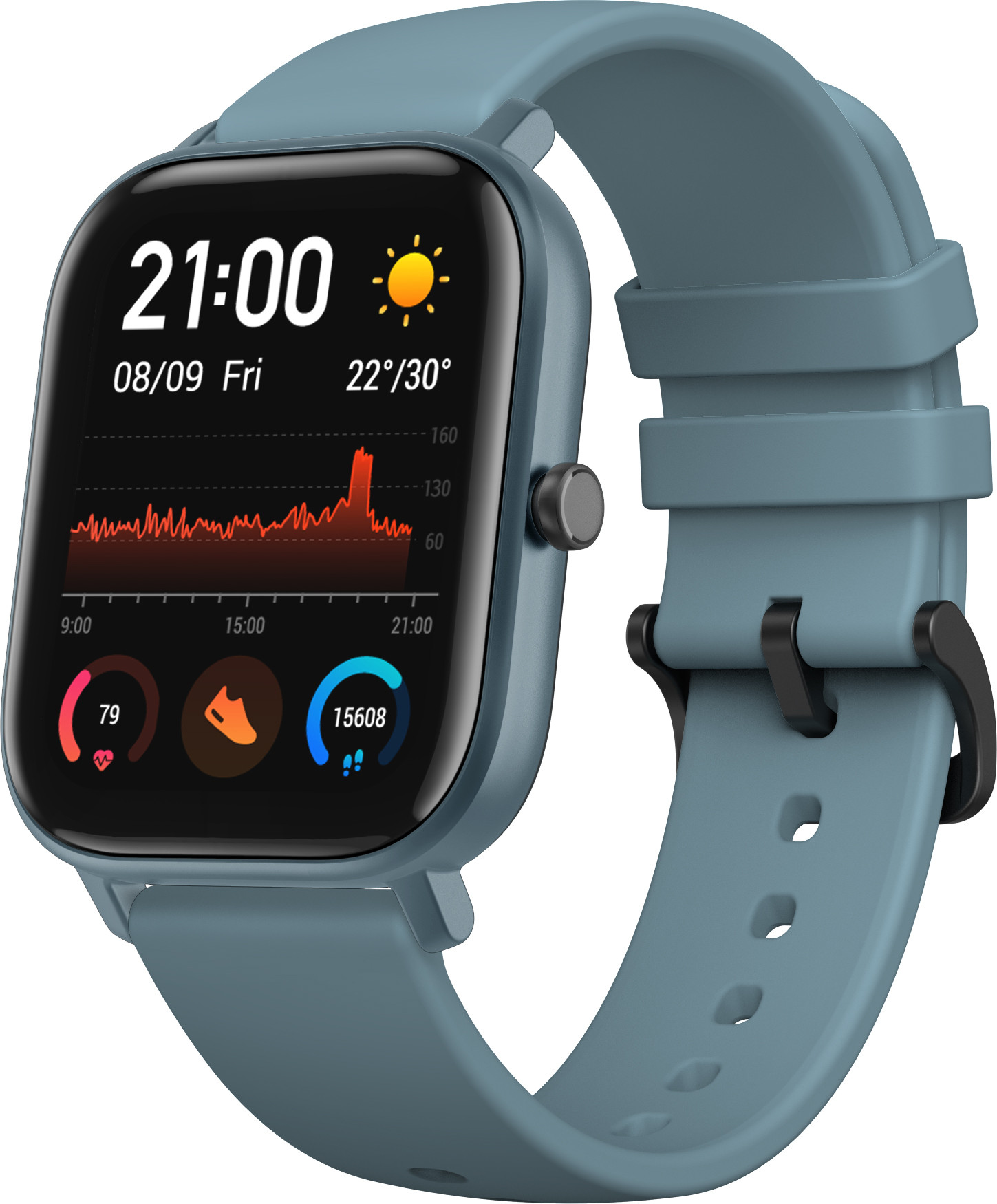 Смарт-часы Amazfit GTS голубой с голубым ремешком