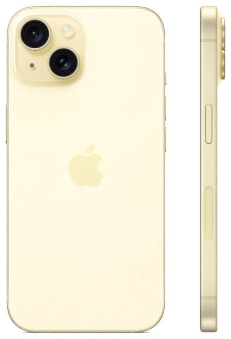 Смартфон Apple iPhone 15 128 ГБ желтый