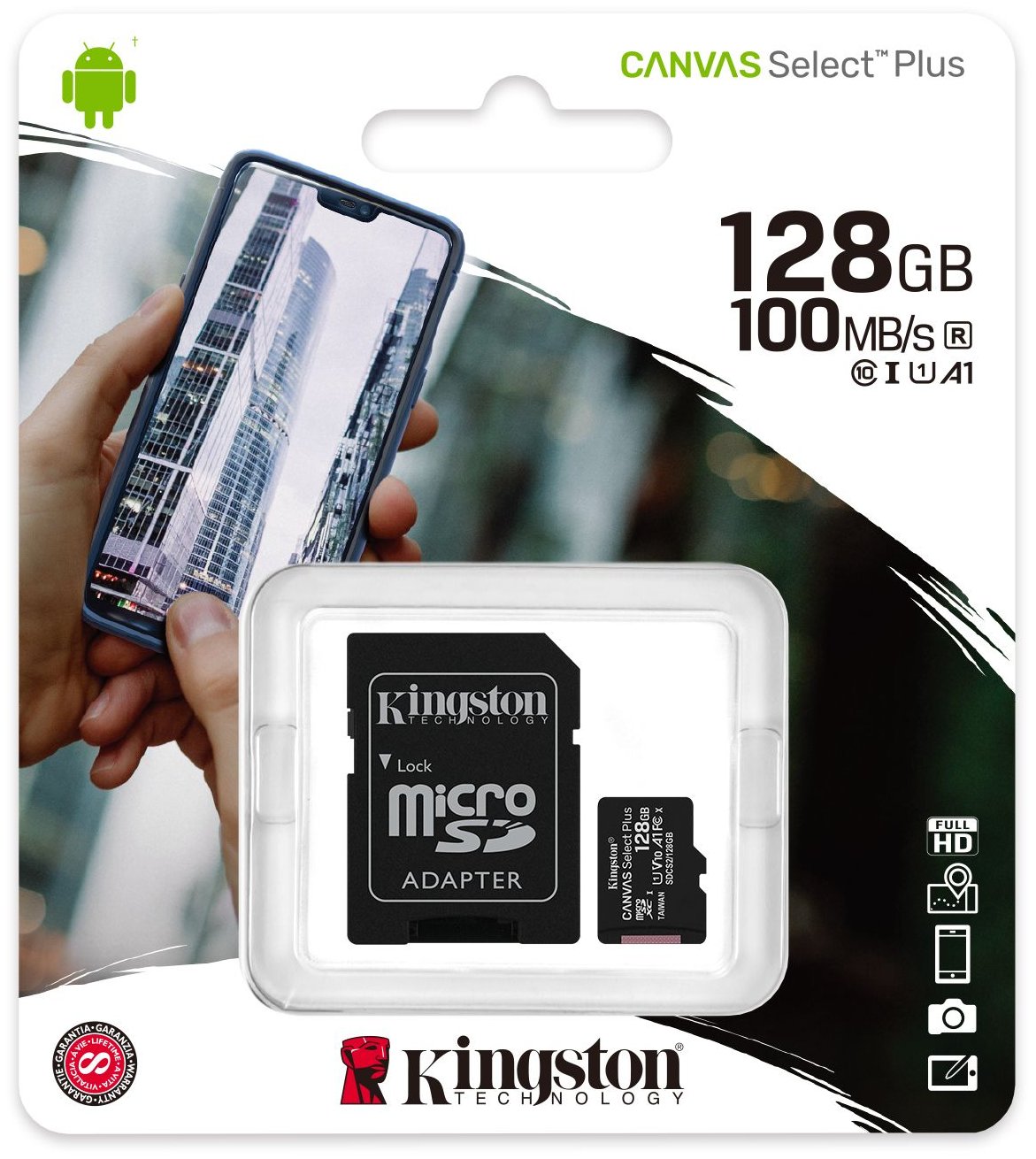 Карта памяти 128 ГБ Kingston Canvas Select Plus SDCS2/128GB