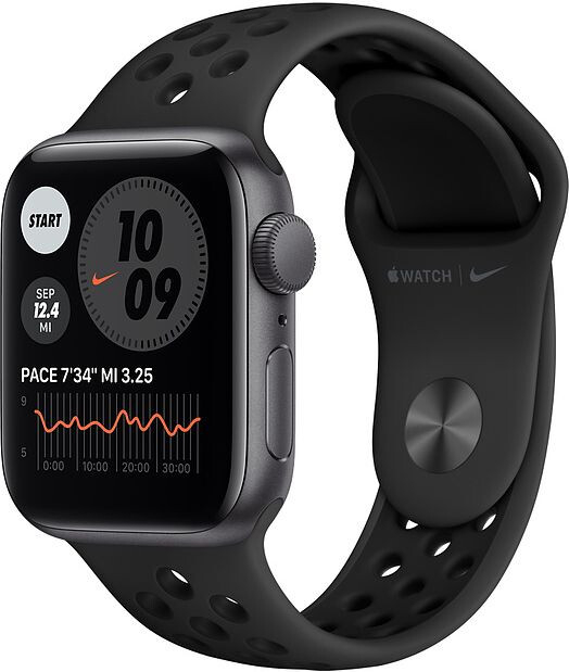 Смарт-часы Apple Watch SE Nike 40mm серый с черным ремешком