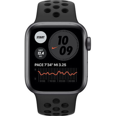 Смарт-часы Apple Watch SE Nike 44mm серый с черным ремешком
