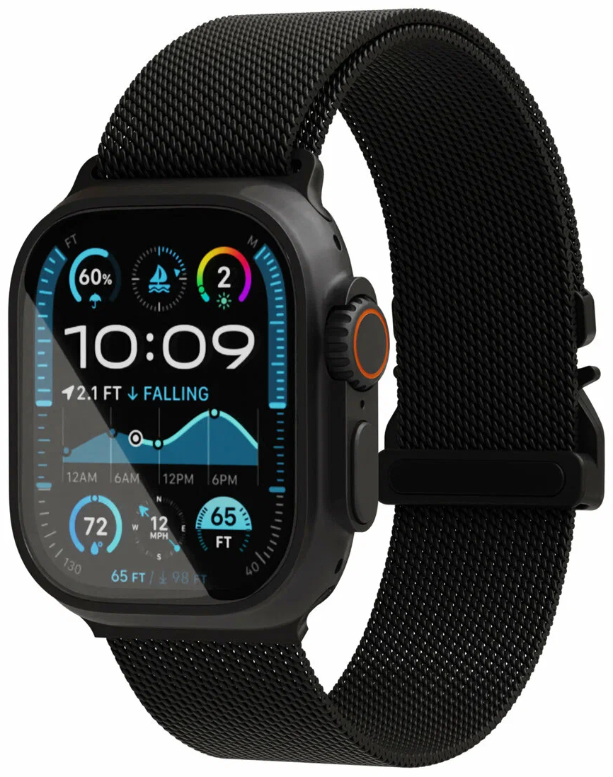 Ремешок VLP Milanese Band Pro для Apple Watch 42/44/45/49mm титановый черный