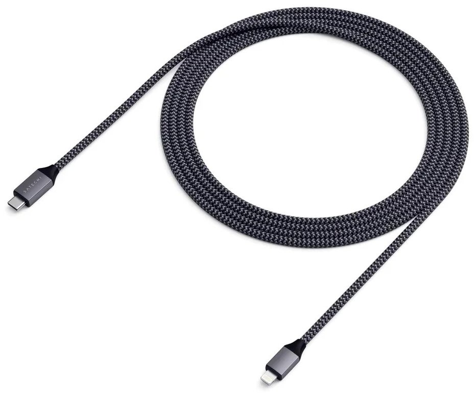 Кабель Satechi USB-C to Lightning 1.8m серый