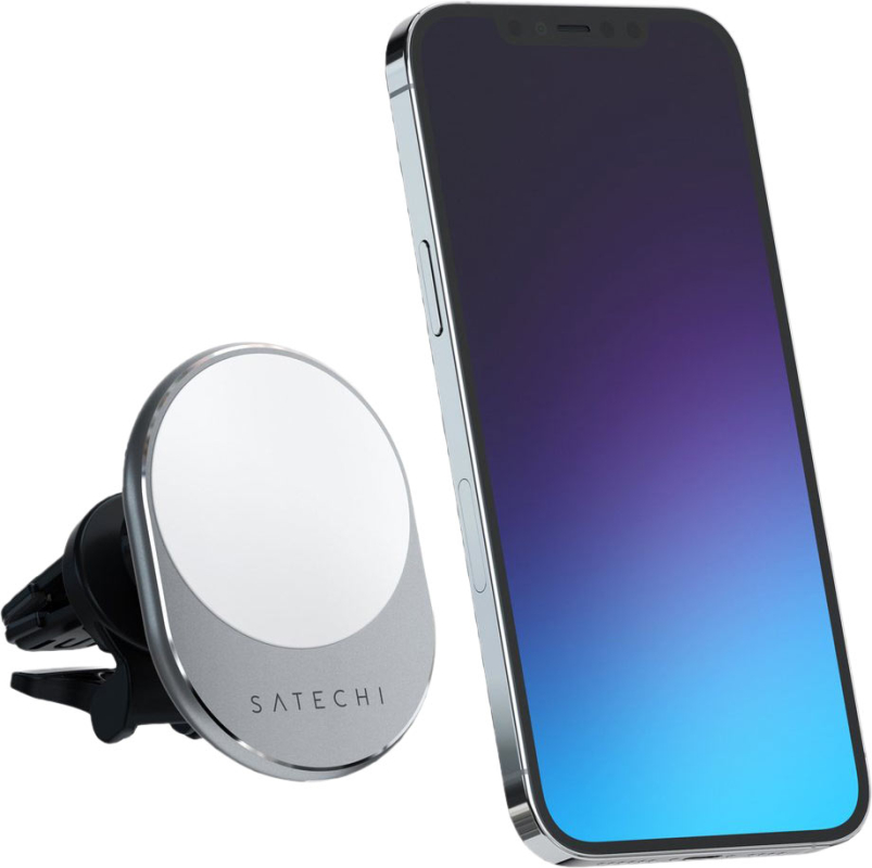 Автомобильный держатель Satechi Magnetic Wireless Car Charger серый