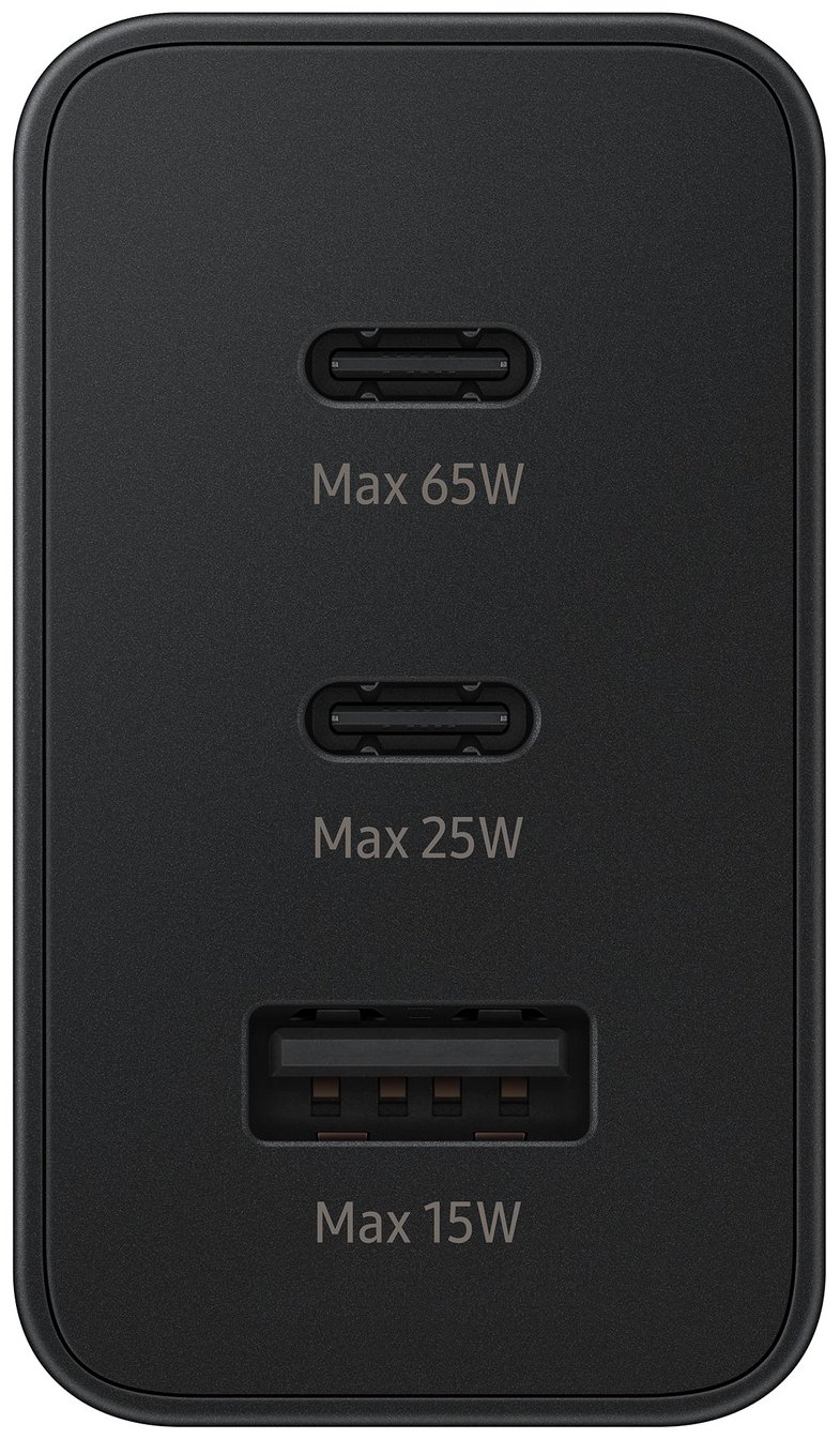 Адаптер питания Samsung EP-T6530 65W (Type-A + 2*Type-C) черный